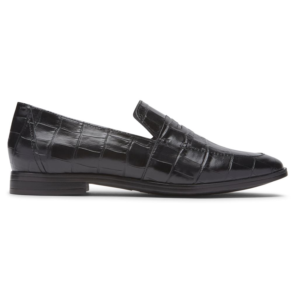 Mocassins Rockport Perpetua Penny Senhora - Pretas ( 367-BOQXPI )